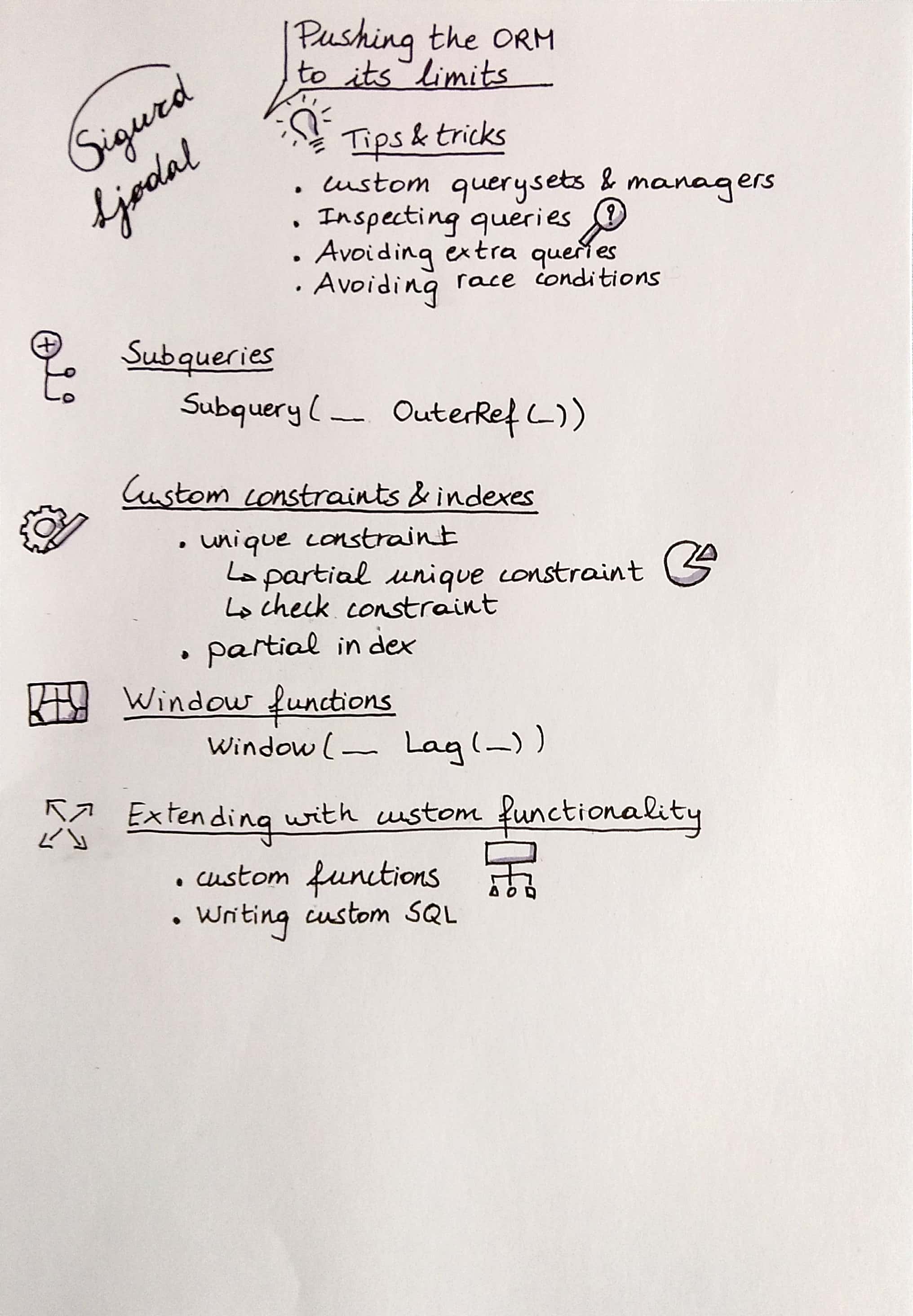 Sketchnote of Pushing the ORM to its limits